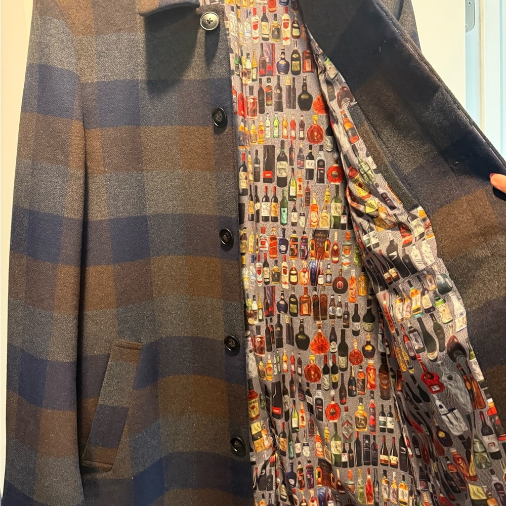 Paisley & Gray Brown and Blue Trench Coat Timeless Design - Picture 3 of 5